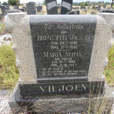 VILJOEN Christoffel Jacobus 1882-1952 &amp; Maria Alida VENTER 1888-1967