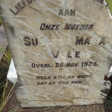 VILLIERS Susanna Maria, de -1923