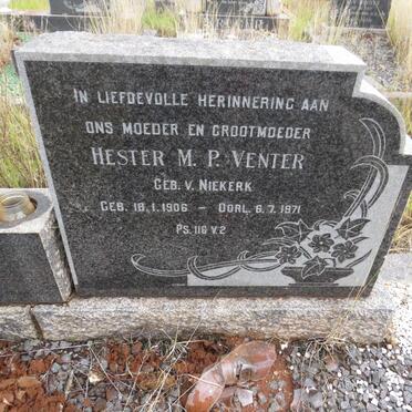 VENTER Hester M.P. nee v. NIEKERK 1906-1971