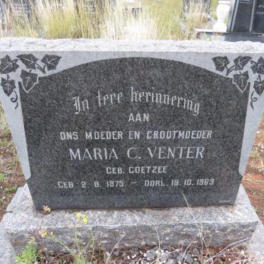VENTER Maria C. nee COETZEE 1875-1963