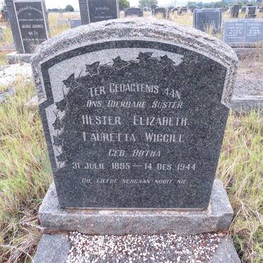 WIGGILL Hester Elizabeth Lauretta nee BOTHA 1895-1944
