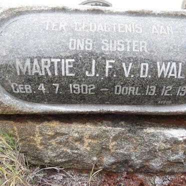 WALT Martie J.F., v.d. 1902-1956