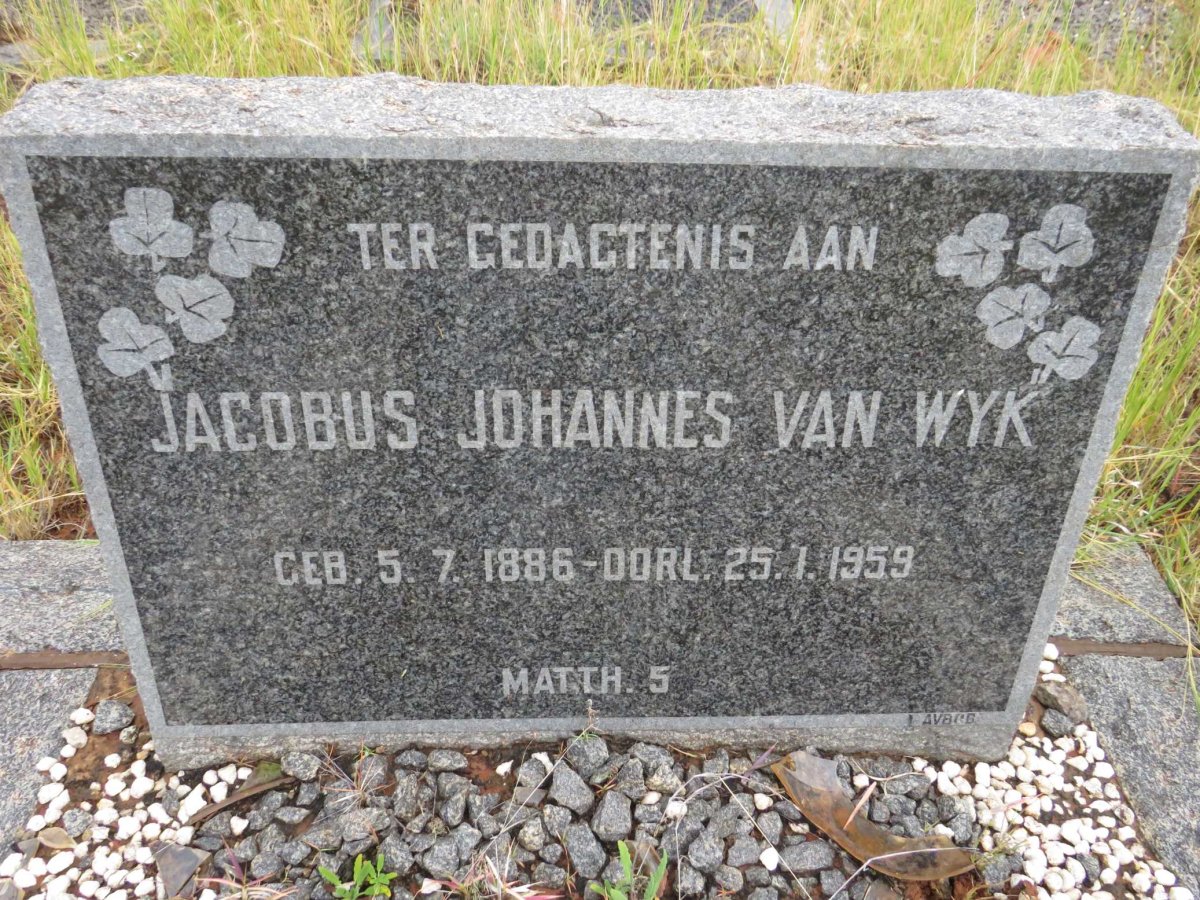 WYK Jacobus Johannes, van 1886-1959