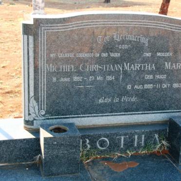 BOTHA Michiel Christiaan 1882-1954 &amp; Martha Maria HUGO 1888-1963