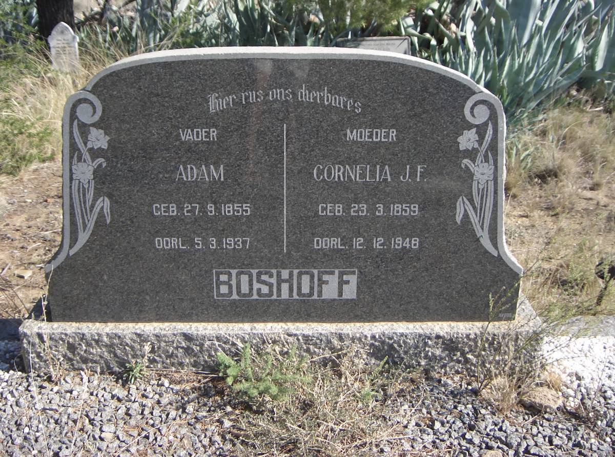 BOSHOFF Adam 1855-1937 &amp; Cornelia J.F. 1859-1948