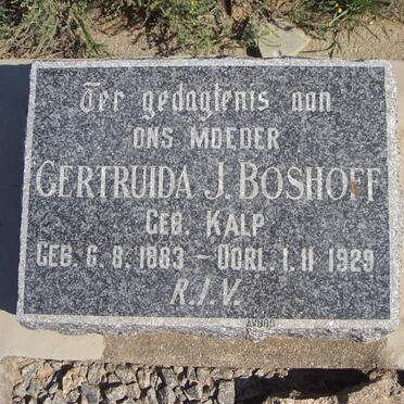 BOSHOFF Gertruida. J. nee KALP 1883-1929