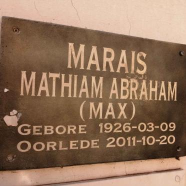 MARAIS Mathiam Abraham 1926-2011