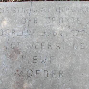 BARNARD Cristina Jacoba nee CRONJE 1869-1922