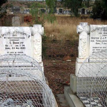 BOSHOFF M.C. 1874-1937 &amp; Hester J.J.P.E.  TERBLANCHE 1878-1961