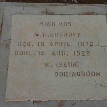 BOSHOFF M.C. 1872-1922