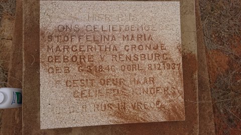 CRONJE Stoffelina Maria Margeritha nee V. RENSBURG 1846-1937