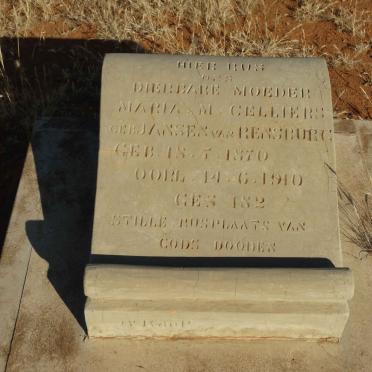 CELLIERS Maria M. nee JANSEN VAN RENSBURG 1870-1910