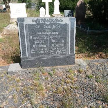 ERSKINE Christoffel Pieter 1867-1932 &amp; Christina Johanna MULLER 1869-1918