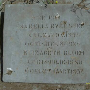 EVERSHED Isabella 1848-1924 :: BLOEM Elizabeth 1880-1932