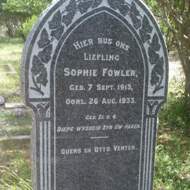 FOWLER Sophie 1913-1933