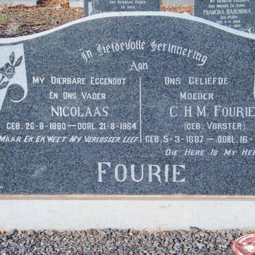 FOURIE Nicolaas 1890-1964 &amp; C.H.M. VORSTER 1887-1977