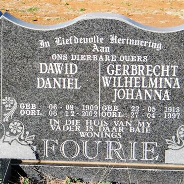 FOURIE David Daniël 1909-2002 &amp; Gerbrecht Wilhelmina Johanna 1913-1997 :: NIEHAUS Joey 1939-2009 