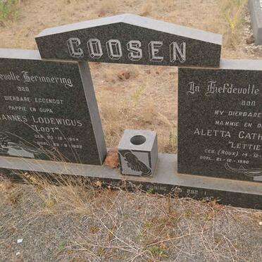 GOOSEN Johannes Lodewicus 1904-1982 &amp; Aletta Catharina S. ROUX 1912-1990