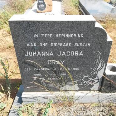 GRAY Johanna Jacoba nee PANSEGROUW 1916-1981