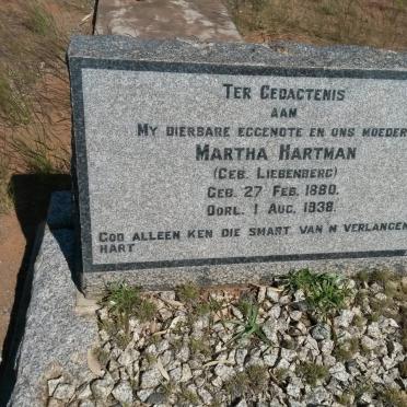 HARTMAN Martha nee LIEBENBERG 1880-1938