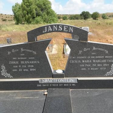 JANSEN Zirkie Bernardus 1906-1994 &amp; Cecilia Maria Margaretha PIEK 1904-1979