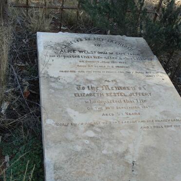 JEFFERY Elizabeth Kestel -1869 :: WELSFORD Alice -1877