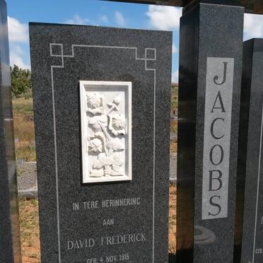 JACOBS David Frederick 1915-1969 &amp; Frederika Maria VAN DER LINDE 1918-1987