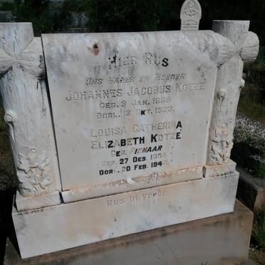 KOTZE Johannes Jacobus 185?-1923 &amp; Louisa Catherina Elizabeth PIENAAR 1858-1940