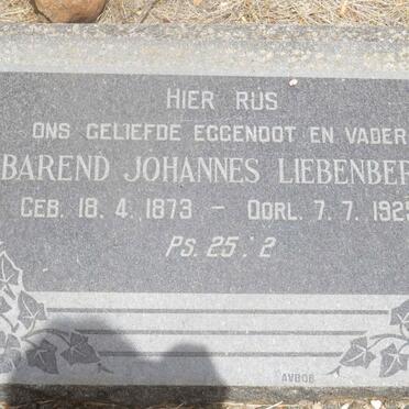 LIEBENBERG Barend Johannes 1873-1925