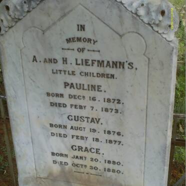 LIEFMANN Pauline 1872-1873 :: LIEFMANN Gustav 1876-1877 :: LIEFMANN Grace 1880-1880