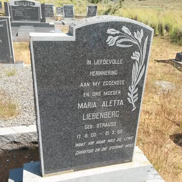 LIEBENBERG Maria Aletta nee STRAUSS 1905-1966