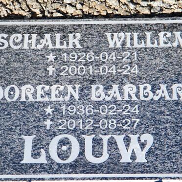 LOUW Schalk Willem 1926-2001 &amp; Doreen Barbara 1936-2012