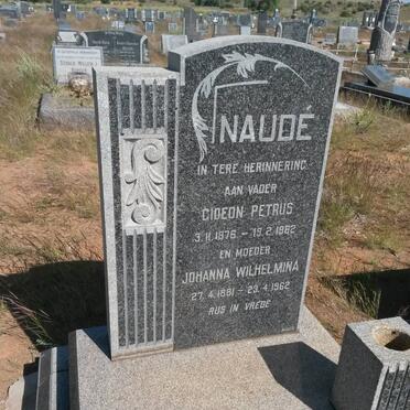NAUDE Gideon Petrus 1876-1962 &amp; Johanna Wilhelmina 1881-1962