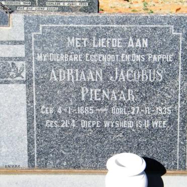 PIENAAR Adriaan Jacobus 1885-1935 &amp; Isabella M. VAN DER WALT 1886-1977 :: MOCKE Isabella M. nee PIENAAR 1914-2006