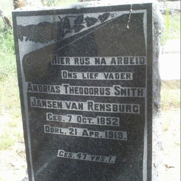 RENSBURG Andrias Theodorus Smith, Jansen van 1852-1919