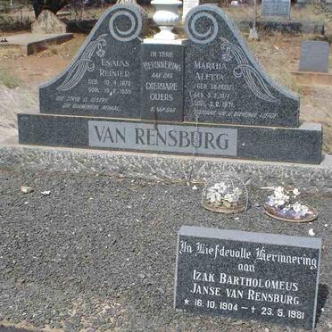 RENSBURG Esaias Reinier, van 1872-1959 &amp; Martha Aletta Du PREEZ 1877-1971 :: JANSE VAN RENSBURG Izak Bartholomeus 1904-1981