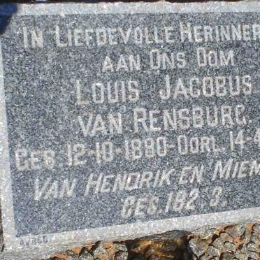 RENSBURG Louis Jacobus, van 1880-1952