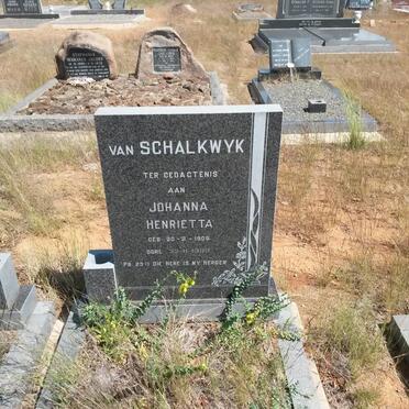 SCHALKWYK Johanna Henrietta, van 1908-1999