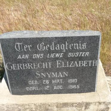 SNYMAN Gerbrecht Elizabeth 1910-1965