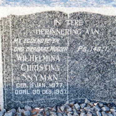 SNYMAN Wilhelmina Christina 1877-1957