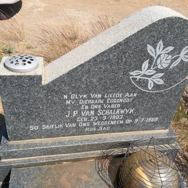 SCHALKWYK J.P., van 1903-1960
