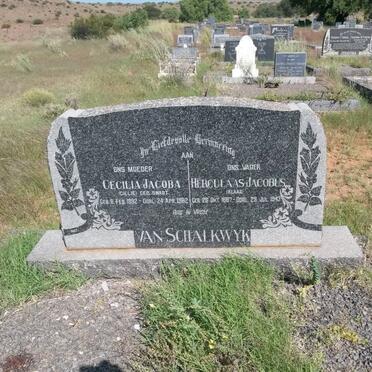 SCHALKWYK Herculaas Jacobus, van 1887-1943 &amp; Cecilia Jacoba formerly CILLIE nee SWART 1892-1982