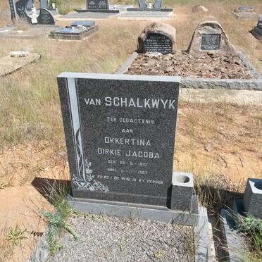 SCHALKWYK Okkertina Dirkie Jacoba, van 1910-1987