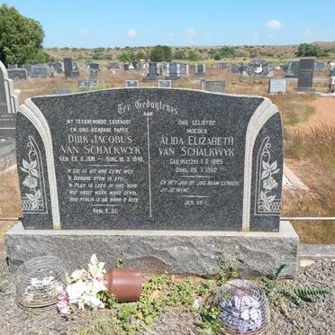 SCHALKWYK Dirk Jacobus, van 1881-1946 &amp; Alida Elizabeth KOTZE 1885-1962