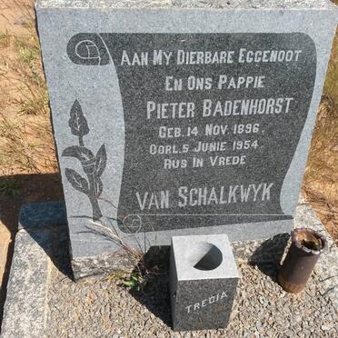 SCHALKWYK Pieter Badenhorst, van 1896-1954