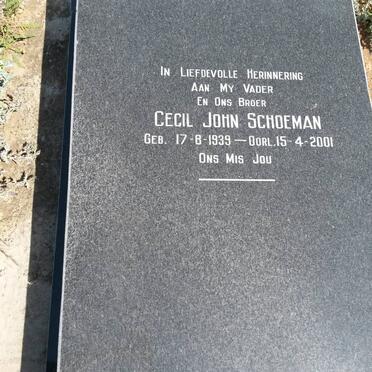 SCHOEMAN Cecil John 1939-2001