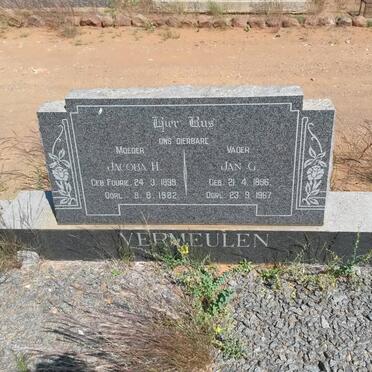 VERMEULEN Jan G. 1896-1967 &amp; Jacoba H. FOURIE 1899-1982