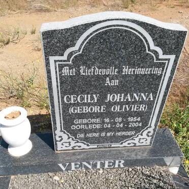 VENTER Cecily Johanna nee OLIVIER 1954-2004
