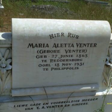 VENTER Maria Aletta nee VENTER 1863-1931