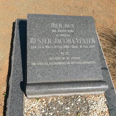 VENTER Hester Jacoba nee V.D. WALT 1889-1974
